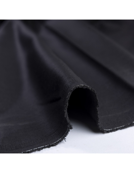 Gabardine satinée coton & élasthanne – Noir