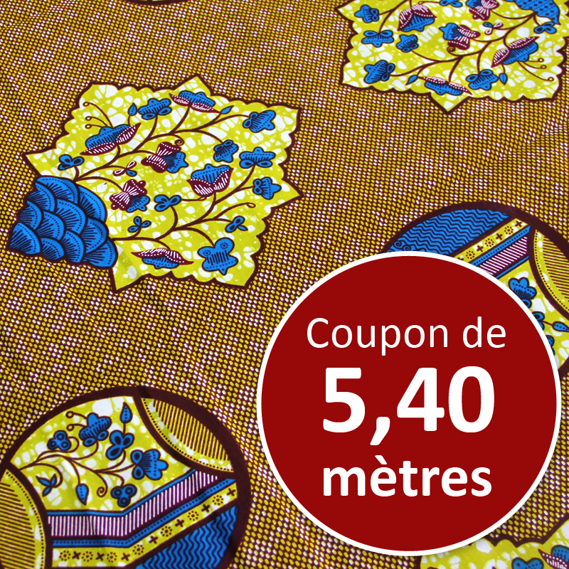 Tissu Africain WAX - Bamako (coupon de 5,40 mètres)