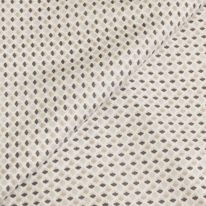 Popeline satinée imprimée 100% coton - Abstrait beige et gris