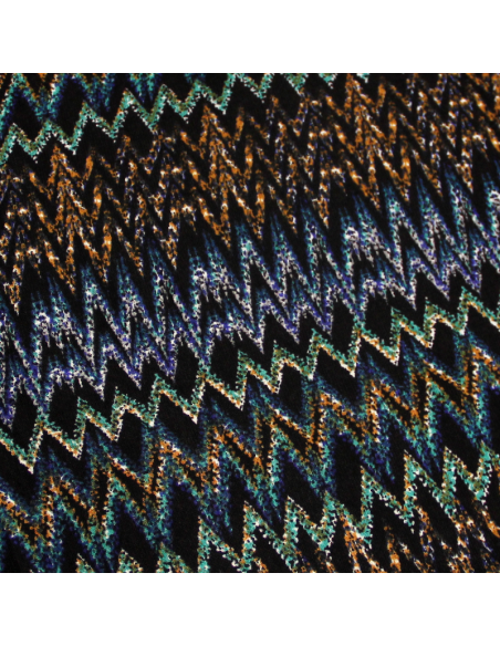 Javanaise imprimée - Chevrons éthniques bleu & vert