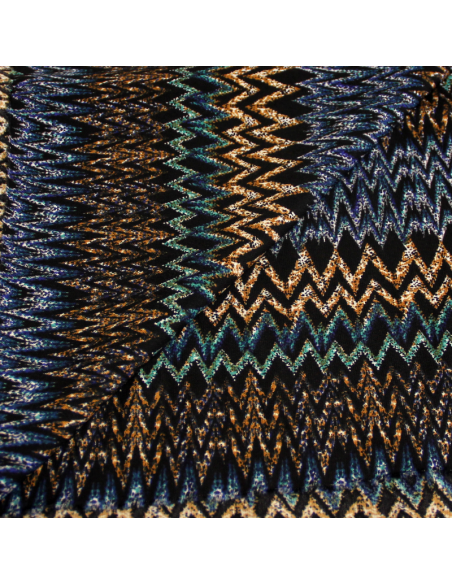 Javanaise imprimée - Chevrons éthniques bleu & vert