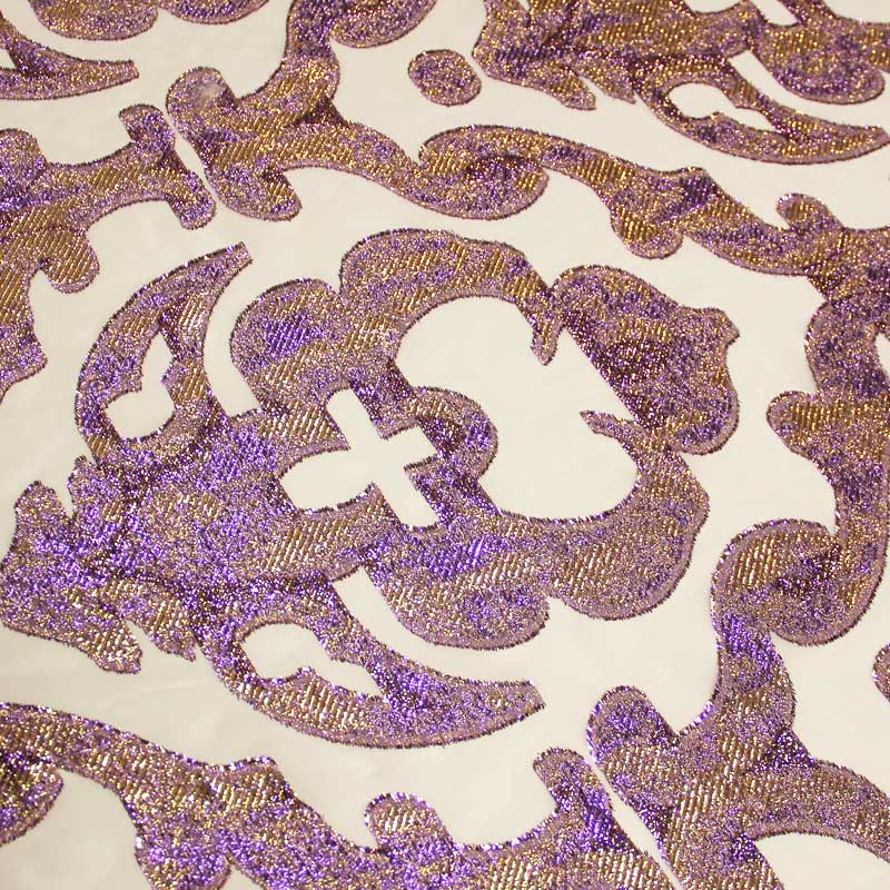 Mousseline de soie jacquard lancé découpé - Paola