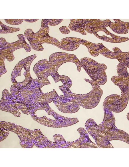 Mousseline de soie jacquard lancé découpé - Paola