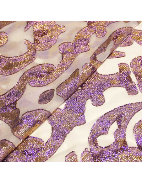 Mousseline de soie jacquard lancé découpé - Paola