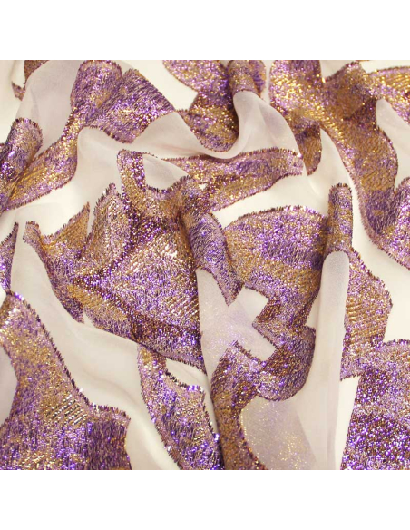 Mousseline de soie jacquard lancé découpé - Paola