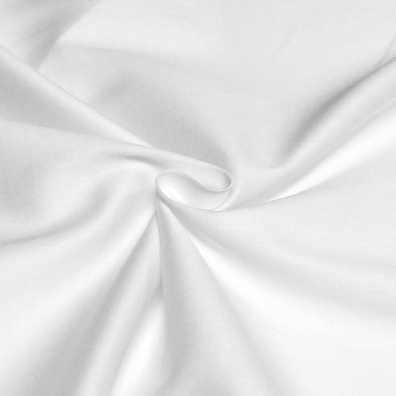 Popeline satinée unie coton & élasthanne - Blanc optique