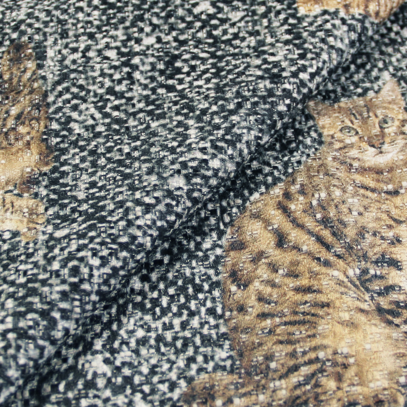 Coton natté - Imprimé chat