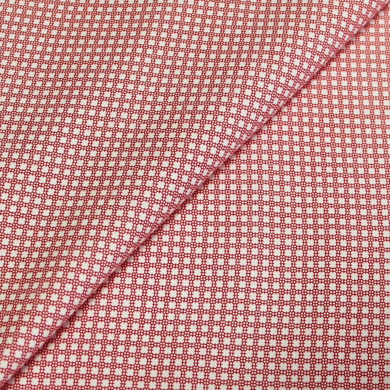 Percale de coton rose blanc - France rouge