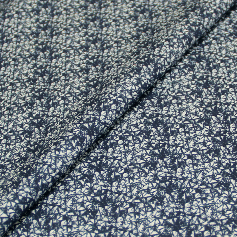 Popeline 100% coton imprimée - Débris de cristaux bleu