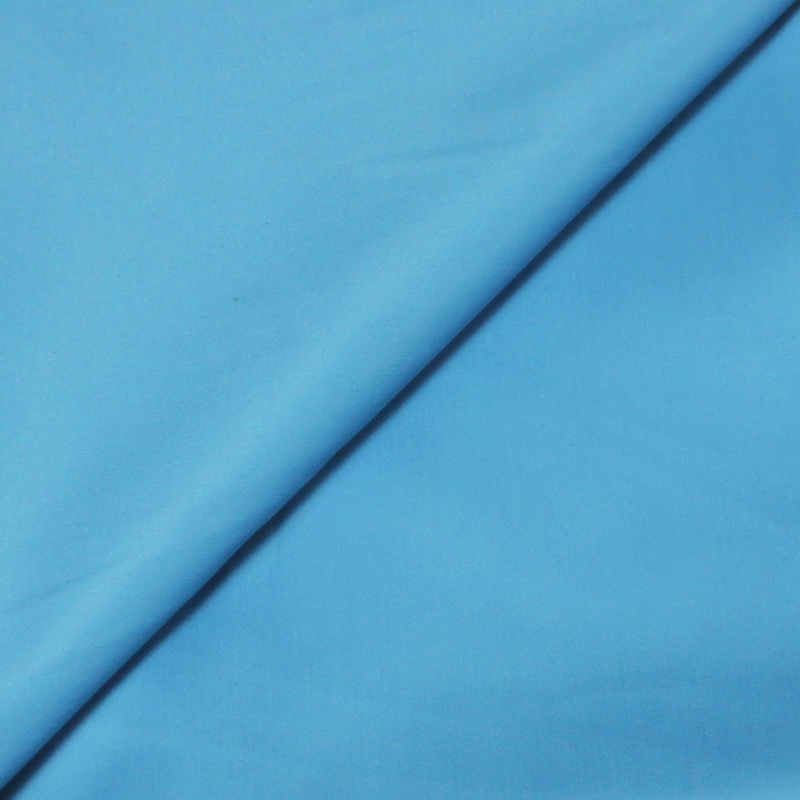 Satin de coton & élasthanne uni aspect laqué - Bleu ciel