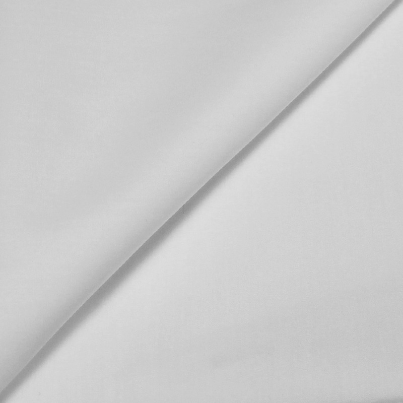 Satin de coton & élasthanne uni aspect laqué - Blanc