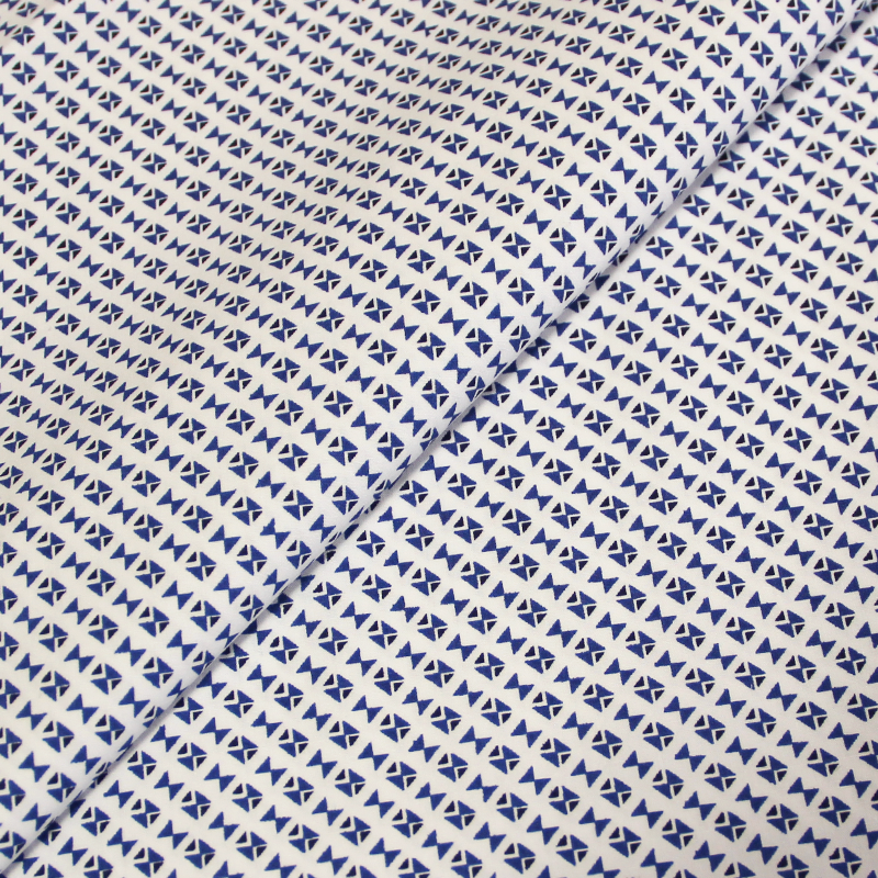 Popeline 100% coton imprimée - Croix Malte bleu