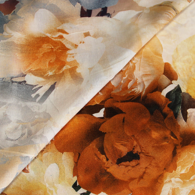Crêpe de viscose imprimé - Couché de soleil floral