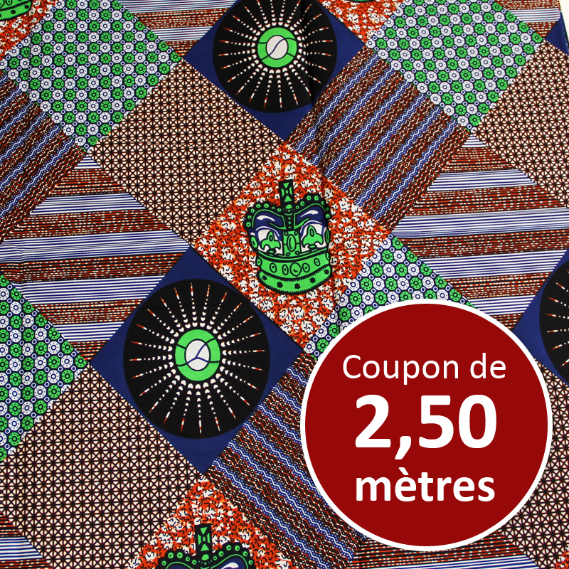 Tissu Africain WAX - Royal patch (coupon de 2,50 mètres)