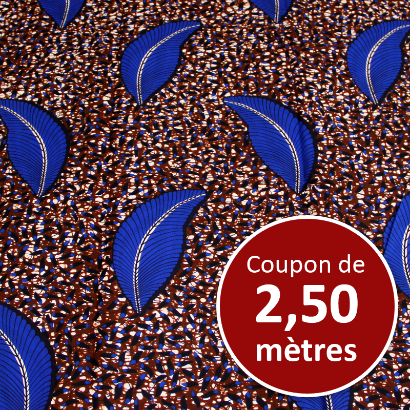 Tissu Africain WAX - Feuille royal (coupon de 2,50 mètres)
