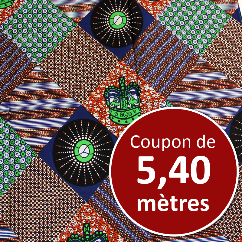 Tissu Africain WAX - Dabane (coupon de 5,40 mètres)
