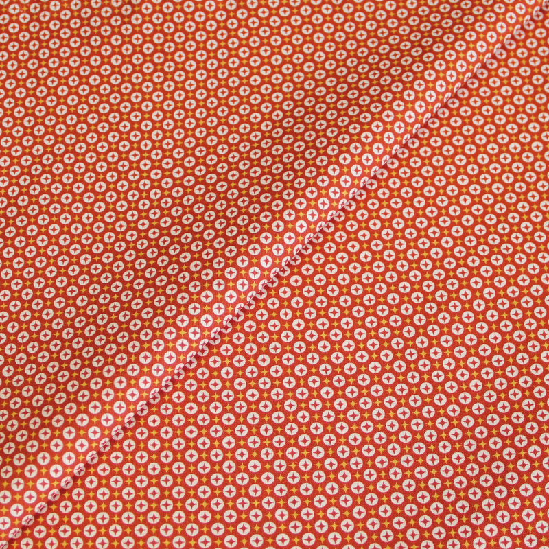 Popeline de coton imprimée - Target marine & rouge