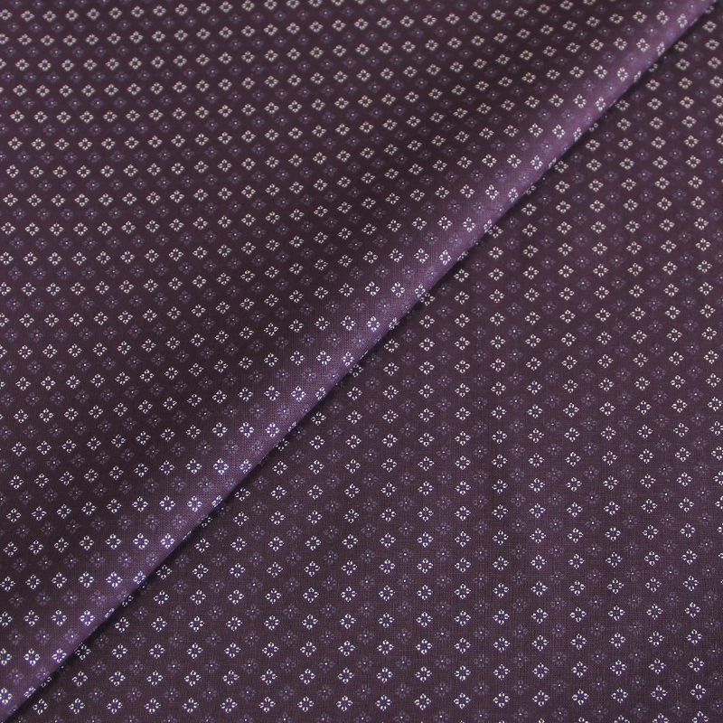 Popeline de coton imprimée - Fleurs fond violet