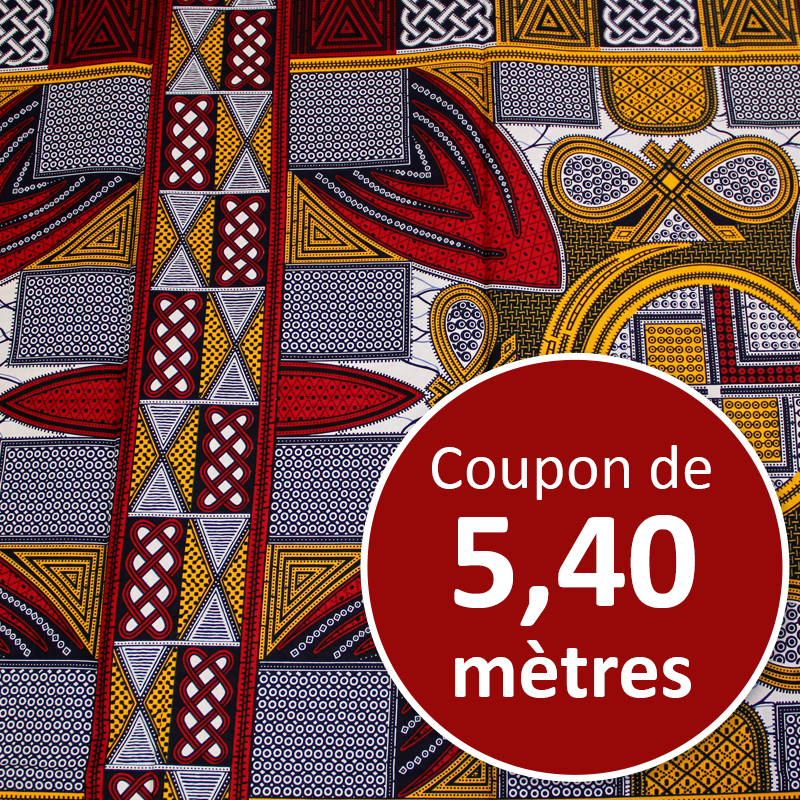 Tissu Africain WAX - Motif Sirata (coupon de 5,40 mètres)