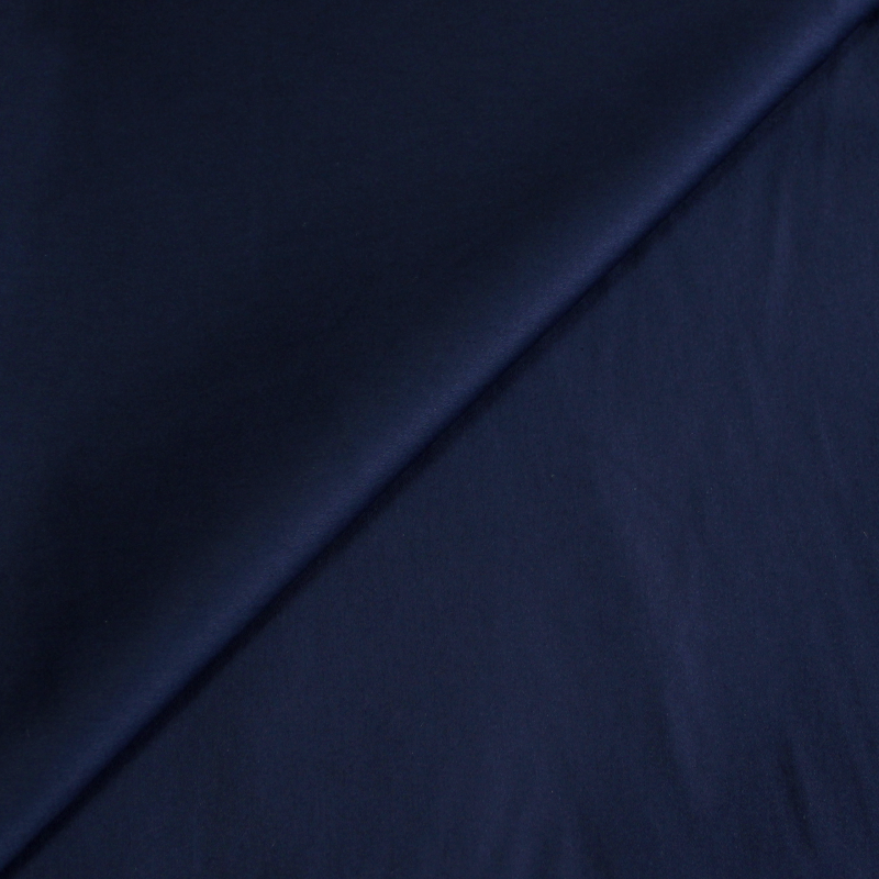 Satin coton & élasthanne - Marine
