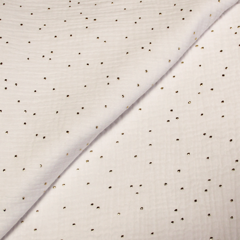 Double gaze 100% coton - Blanc pépite d'or
