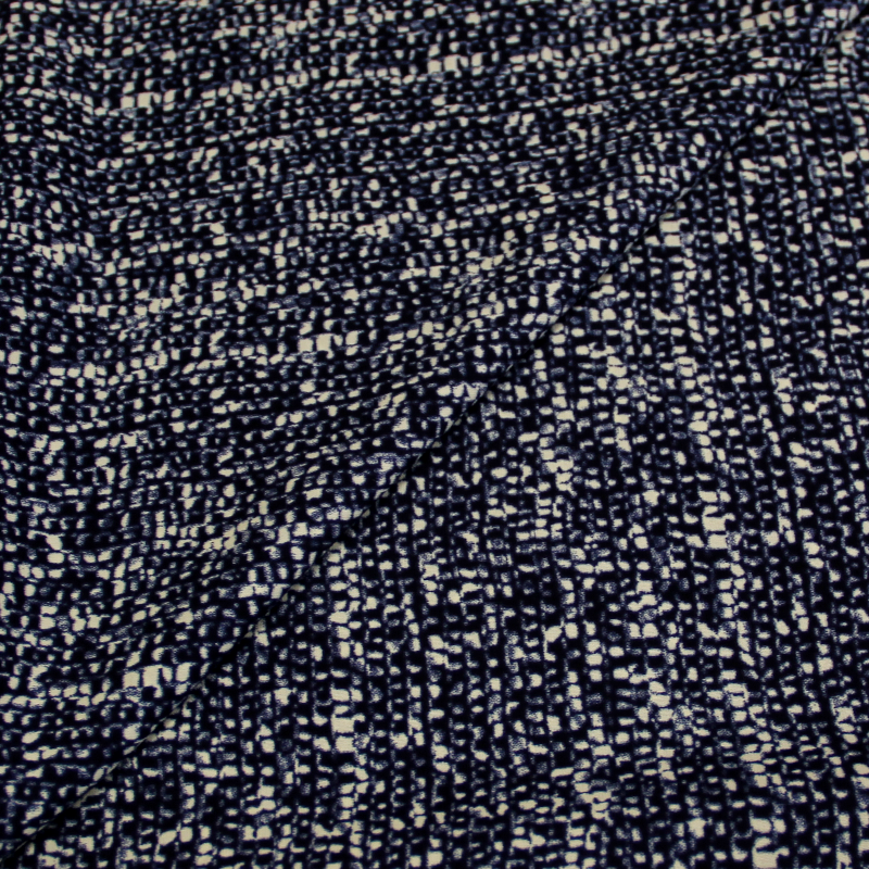 Javanaise - Petit carré blanc asymétrique fond bleu