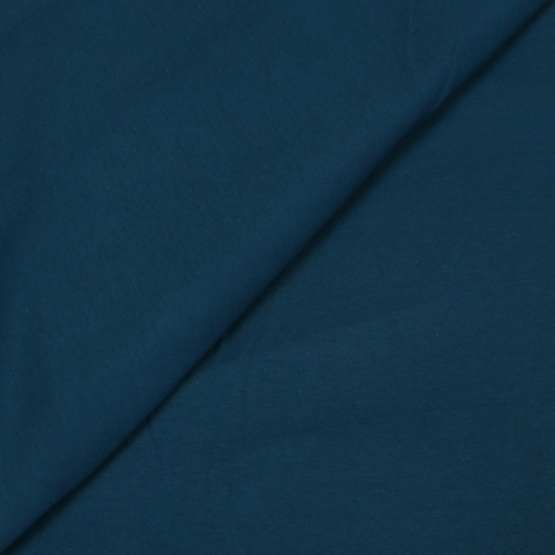 Jersey uni 100% coton - Bleu canard 