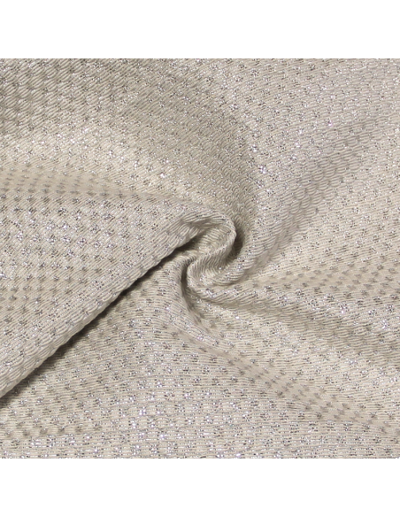 Tissu broché - Nid d'abeille argent