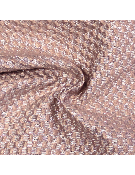 Tissu broché - Nid d'abeille rose