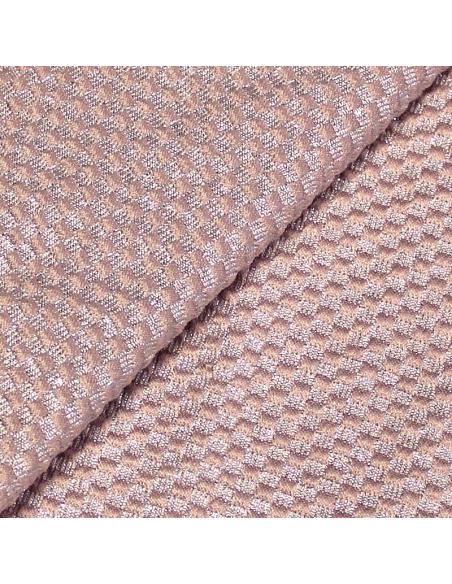 Tissu broché - Nid d'abeille rose
