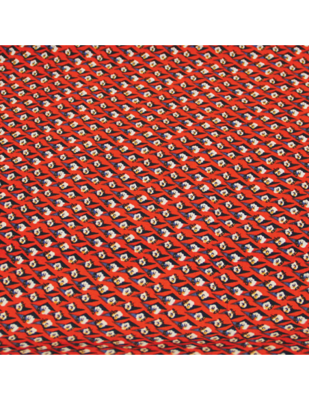 Javanaise - Fleur solitaire géométrique fond rouge