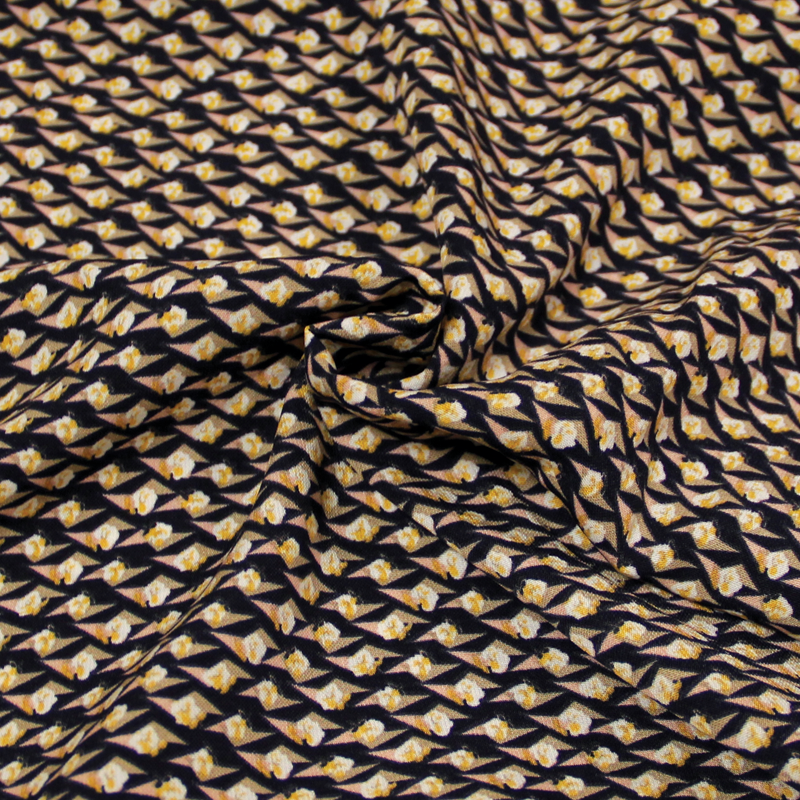 Javanaise - Fleur solitaire géométrique fond marine