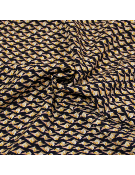 Javanaise - Fleur solitaire géométrique fond marine