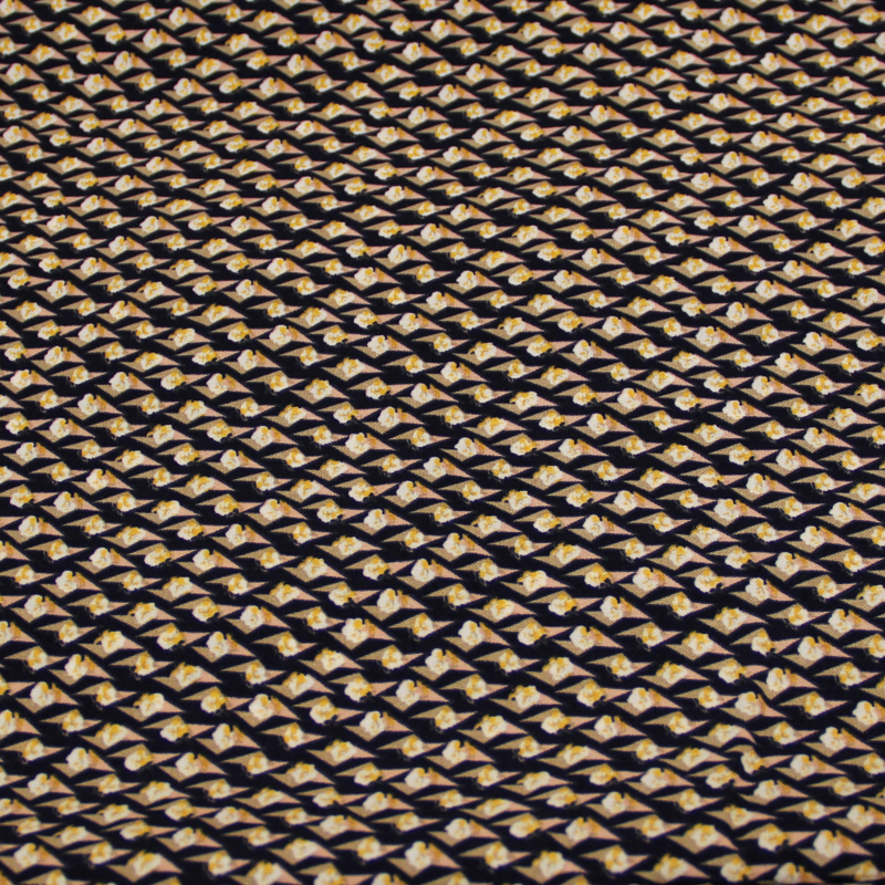 Javanaise - Fleur solitaire géométrique fond marine