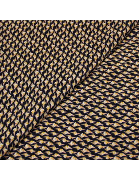 Javanaise - Fleur solitaire géométrique fond marine