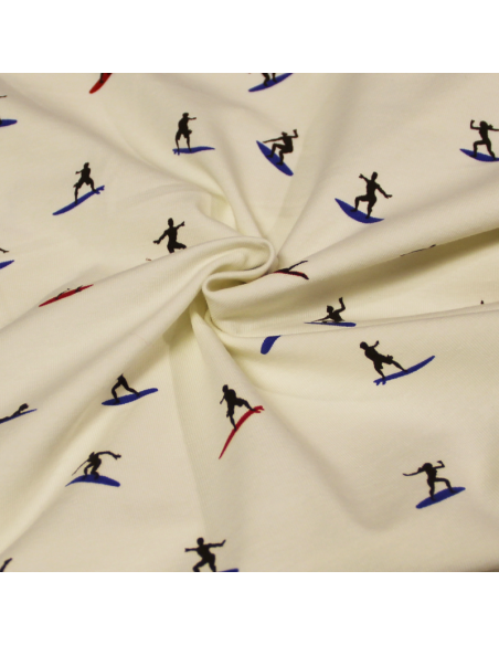 Jersey imprimé - Surfer fond bleu