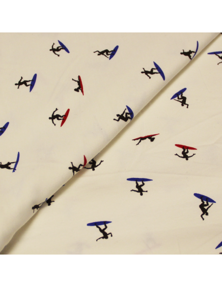 Jersey imprimé - Surfer fond bleu