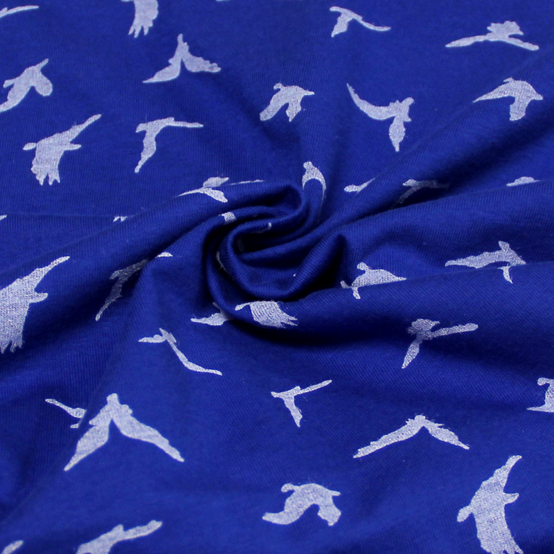 Jersey imprimé - Poissons fond anis