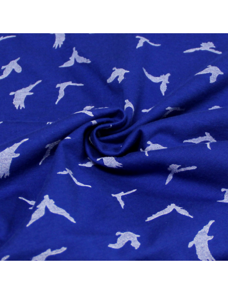 Jersey imprimé - Poissons fond anis