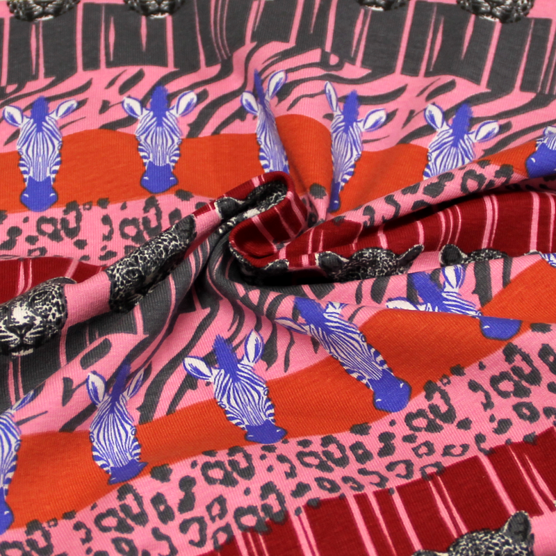 Jersey imprimé - Requin bleu fond vert d'eau