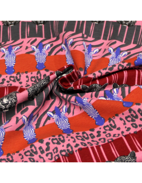 Jersey imprimé - Requin bleu fond vert d'eau