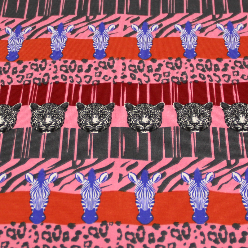 Jersey imprimé - Requin bleu fond vert d'eau