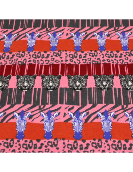 Jersey imprimé - Requin bleu fond vert d'eau