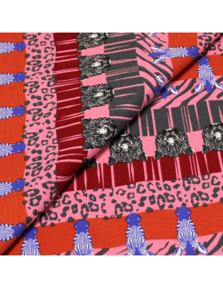 Jersey imprimé - Requin bleu fond vert d'eau