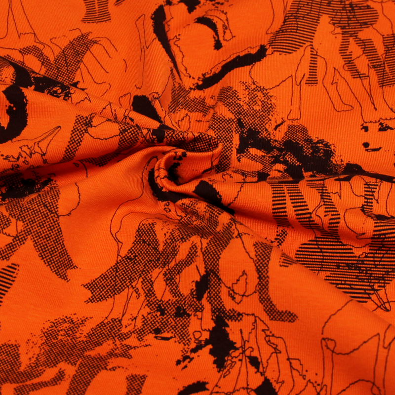 Jersey imprimé - Requin anis fond bleu