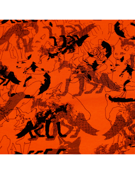 Jersey imprimé - Requin anis fond bleu