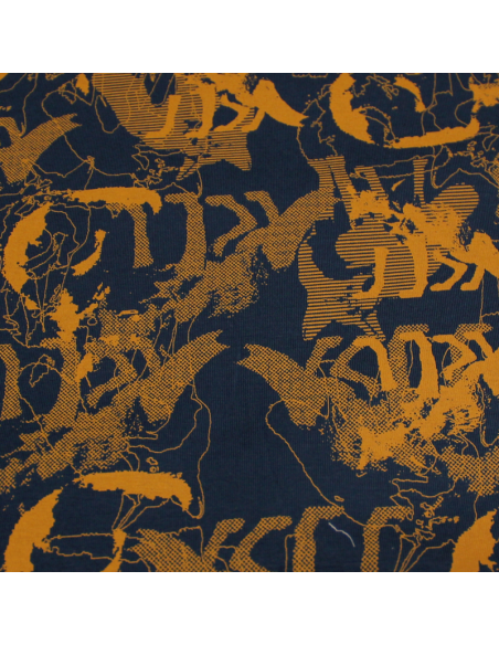 Jersey imprimé - Papillon de nuit fond anis