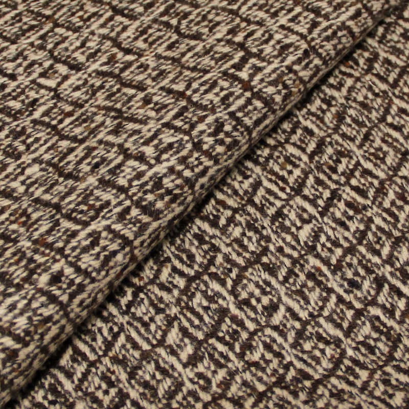 Tweed motif Losanges - Marron & Ecru 