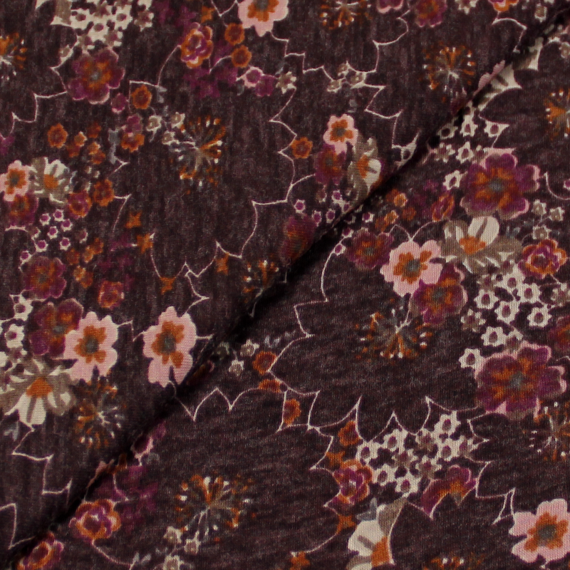 Jersey de laine - Floral purple garden
