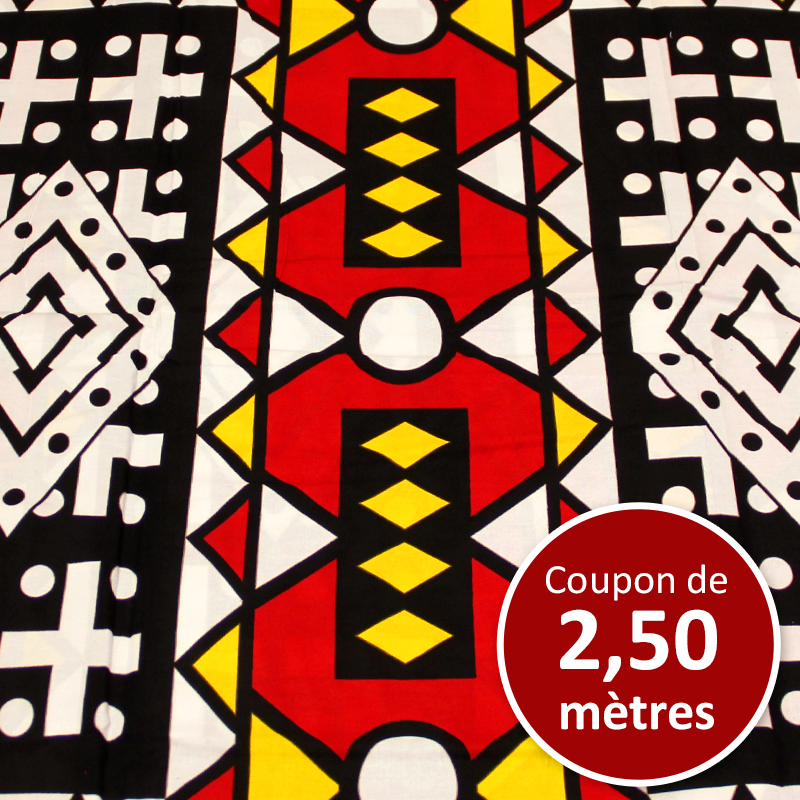 Tissu Africain WAX - Soyo grand motif (coupon de 2,50 mètres)